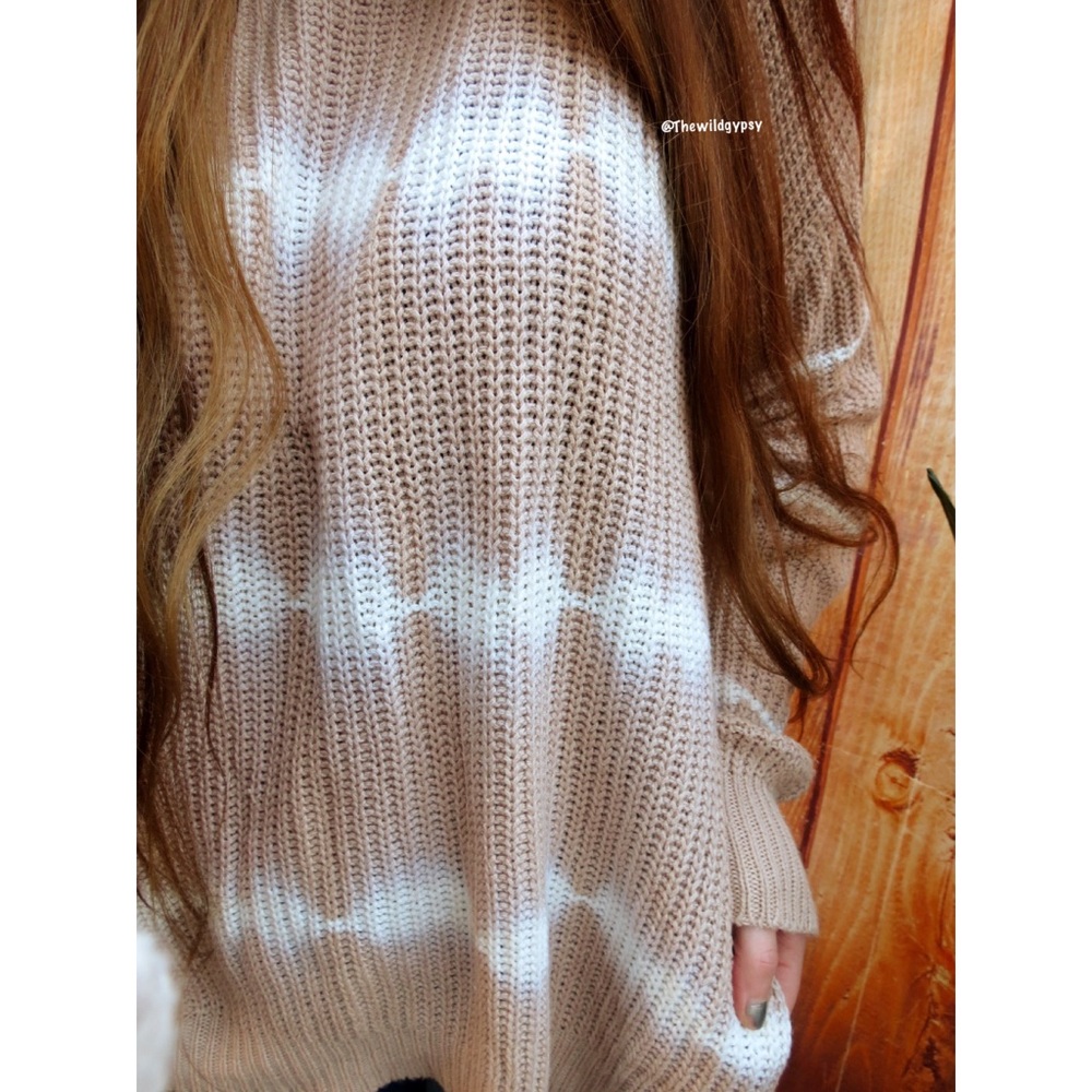 Pink lily neutral tie dye slouchy knit sweater ☕️ - Picture 5 of 7